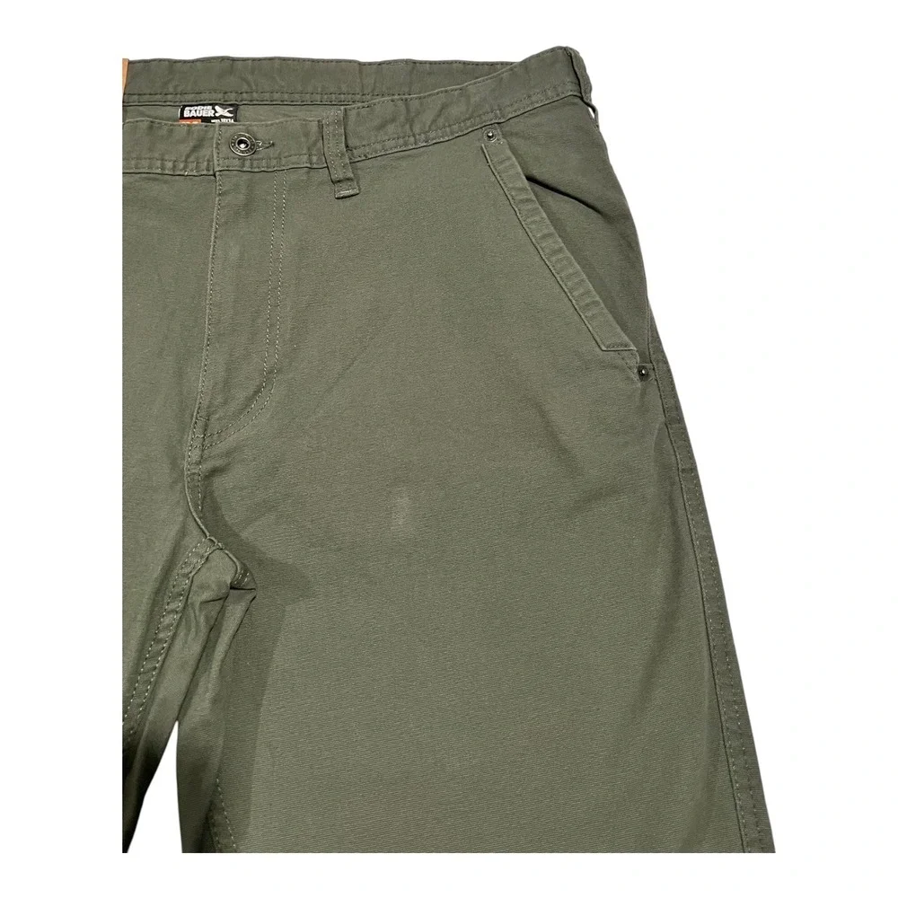 NWT Eddie Bauer Men's 38x34‎ Green Canvas Utility Workwear Pants Trousers
